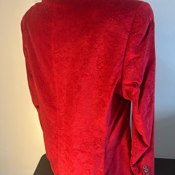 Van Heusen Studio Red Paisley Blazer 46R 100% Cotton - Picture 7 of 12